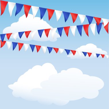Red, white and blue bunting clipart
