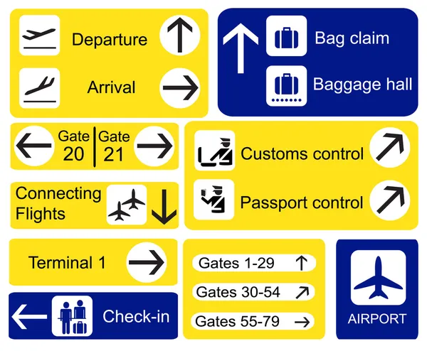 Аеропорт знаки — стоковий вектор