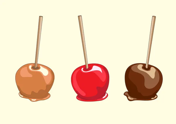 Candy apples — Stock Vector