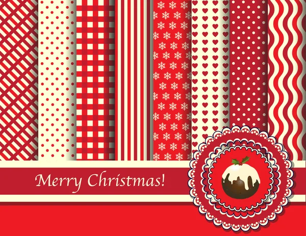 Navidad scrapbooking rojo y crema — Archivo Imágenes Vectoriales