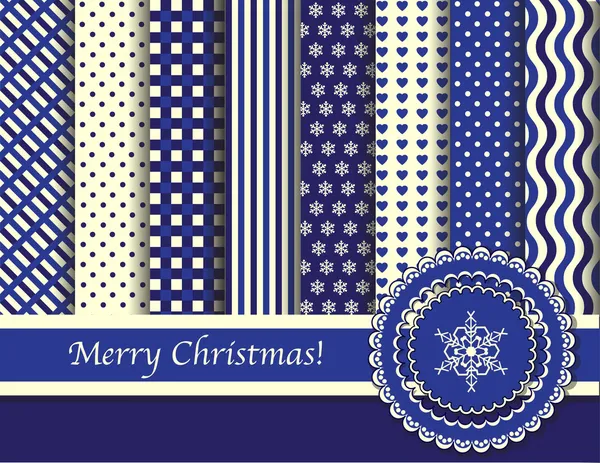 Navidad scrapbooking azul y crema — Archivo Imágenes Vectoriales