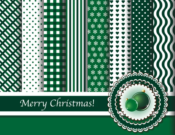 Christmas scrapbooking green baubles — Stock Vector