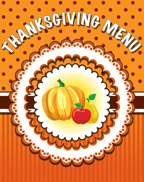 Modèle de menu Thanksgiving — Image vectorielle