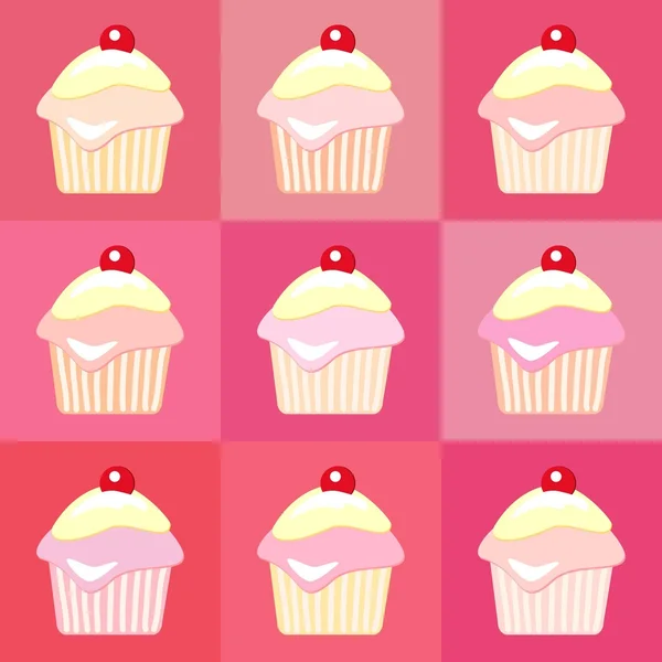 Cupcakes pop-art — Stock Vector