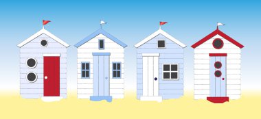 Beach huts clipart