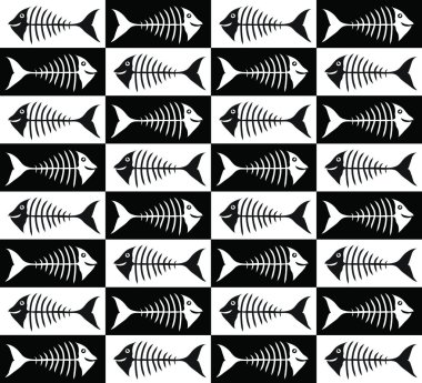 Seamless fish bones clipart