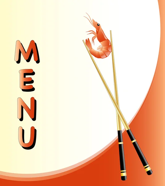 Cartão de menu com camarão — Vetor de Stock