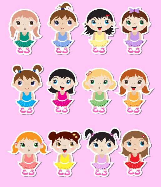 Baby ballerinas Stickers — Stock Vector