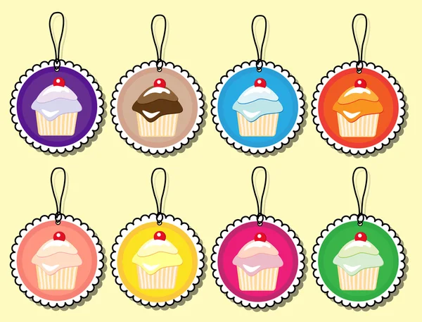 Ετικέτες δώρο cupcake — Διανυσματικό Αρχείο