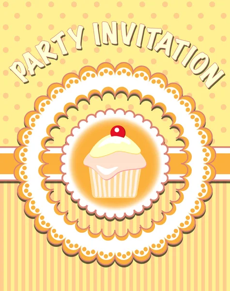 Cupcake pary invitación — Vector de stock