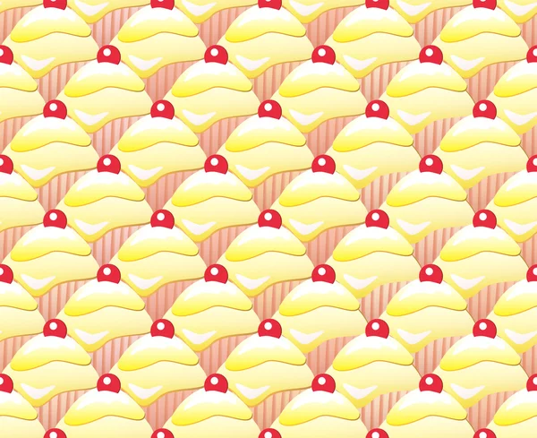 Lemon cupcake seamless — Stock Vector