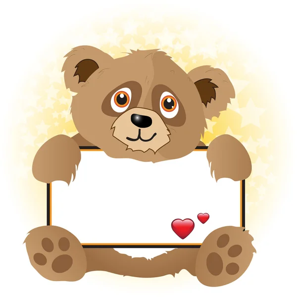Panda mit Herz-Banner — Stockvektor