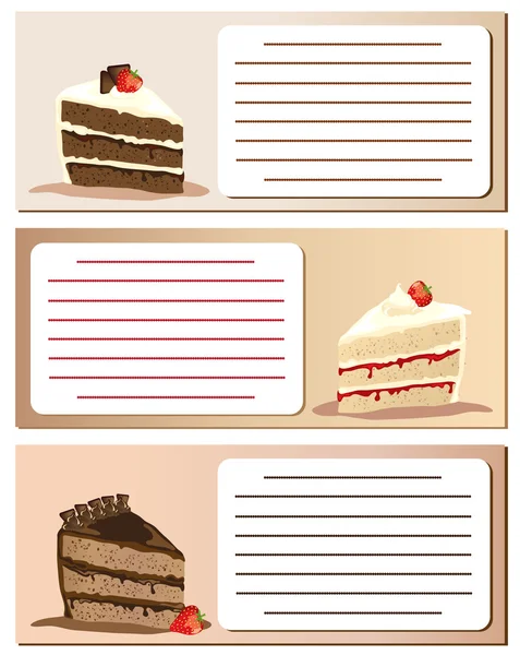 Примечания тортов — стоковый вектор