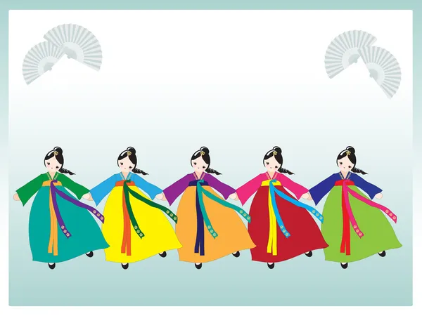 朝鲜的舞者 — 图库矢量图片