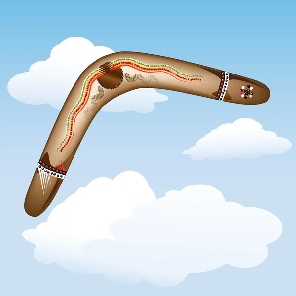 Boomerang en el cielo azul — Archivo Imágenes Vectoriales