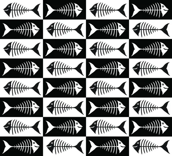 Sömlös fiskben — Stock vektor