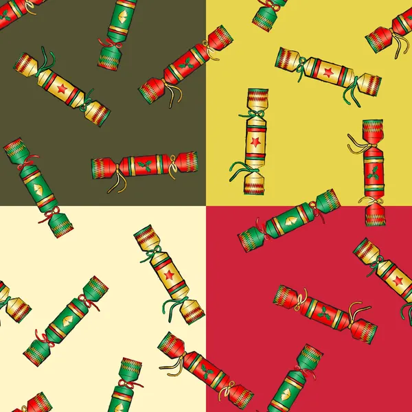 Cracker de Noël sans couture — Image vectorielle