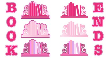 Pink Bookend icons clipart