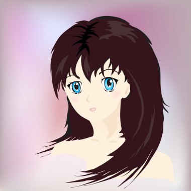 Anime girl with tears clipart