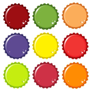 Bottle tops clipart