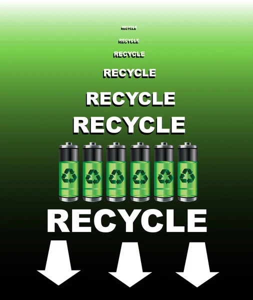 Batteries recycle poster — Stock Vector