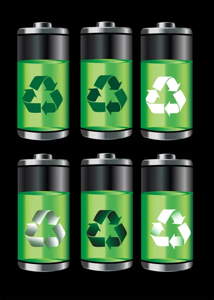 Reciclaje de baterías — Vector de stock