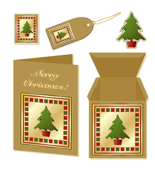 Χριστουγεννιάτικο δέντρο χαρτικά — Διανυσματικό Αρχείο