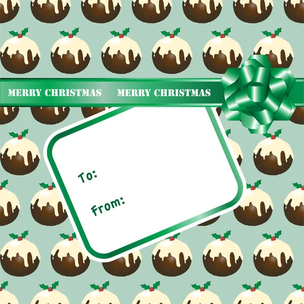 Cadeau de pudding de Noël — Image vectorielle