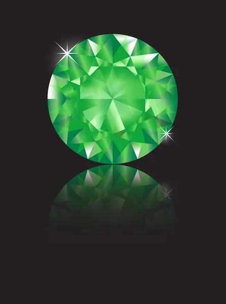 Emerald reflected — Stock Vector