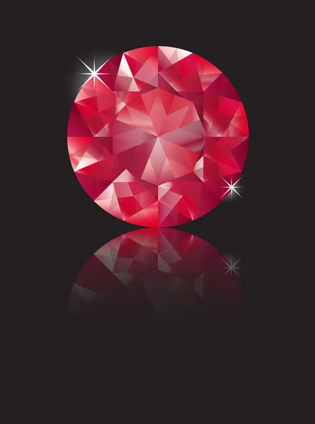 Ruby reflected — Stock Vector