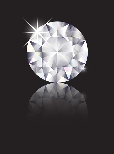Diamond reflected — Stock Vector