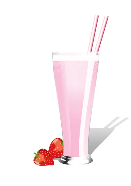 草莓奶昔 — 图库矢量图片