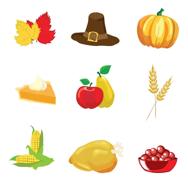 Thanksgiving icons — Stock Vector