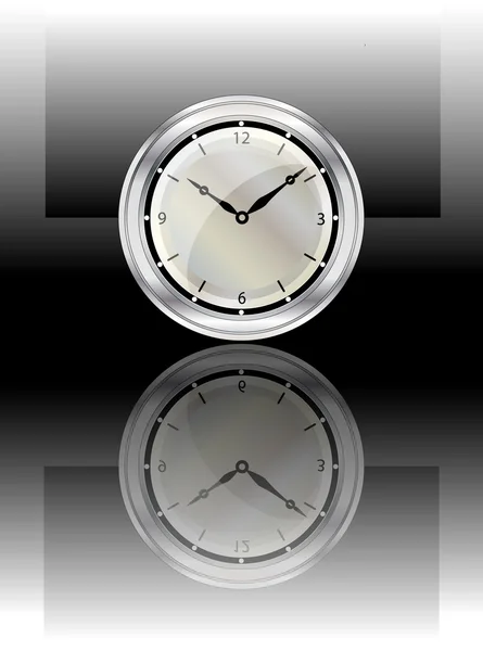 Horloge réfléchie — Image vectorielle