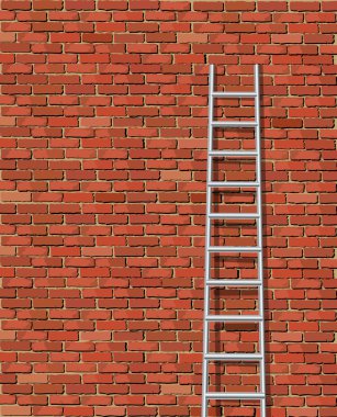 Old wall and ladder clipart