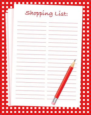 Shopping list clipart