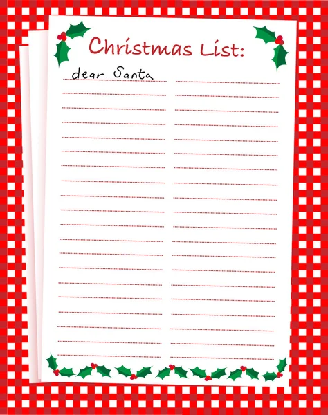 圣诞节的礼物清单 — 图库矢量图片
