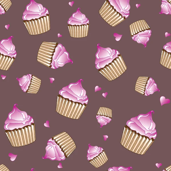 Cupcakes nahtlos — Stockvektor