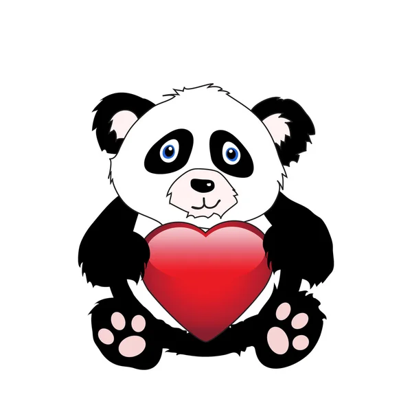 Panda med hjerte – Stock-vektor