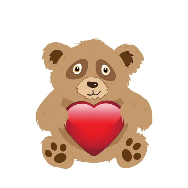 Ours avec coeur — Image vectorielle