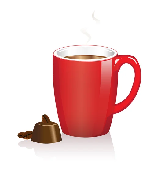 Kaffeebecher & Schokolade — Stockvektor
