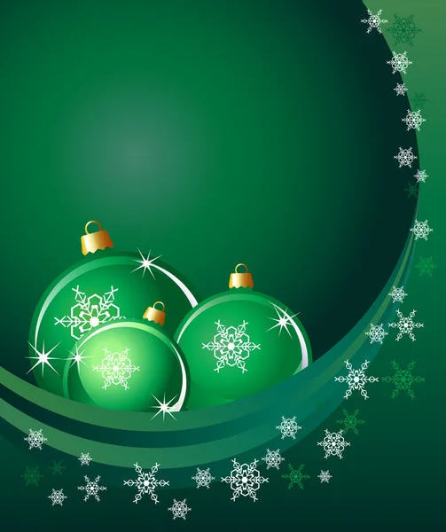 Christmas baubles green — Stock Vector