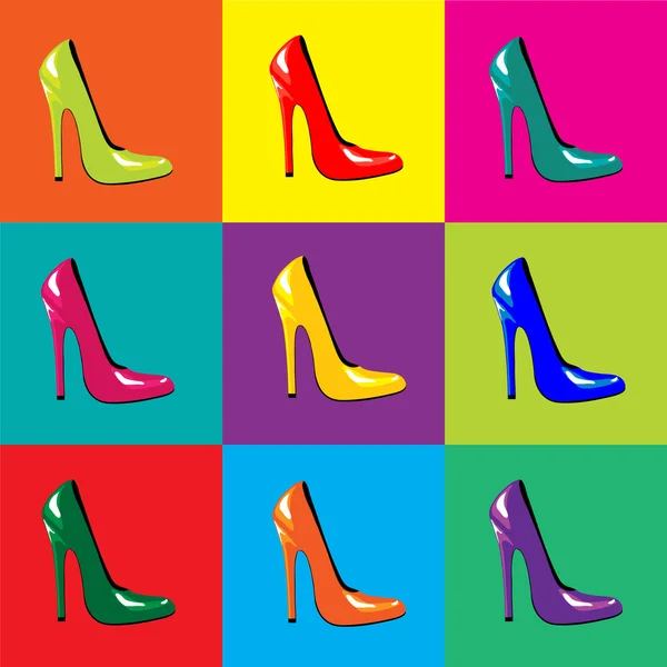 Zapatos pop-art — Vector de stock