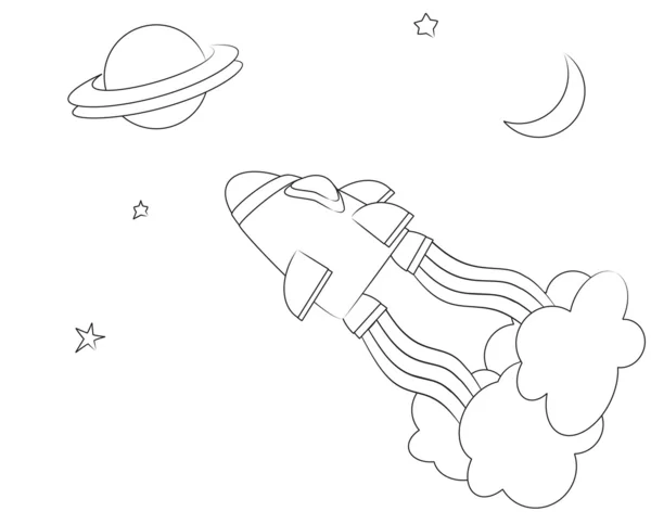 stock vector Spaceship colouring page