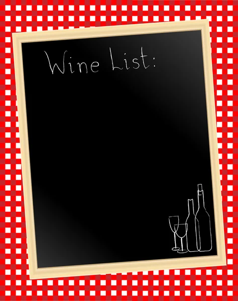 Wine list on gingham — Stock Vector