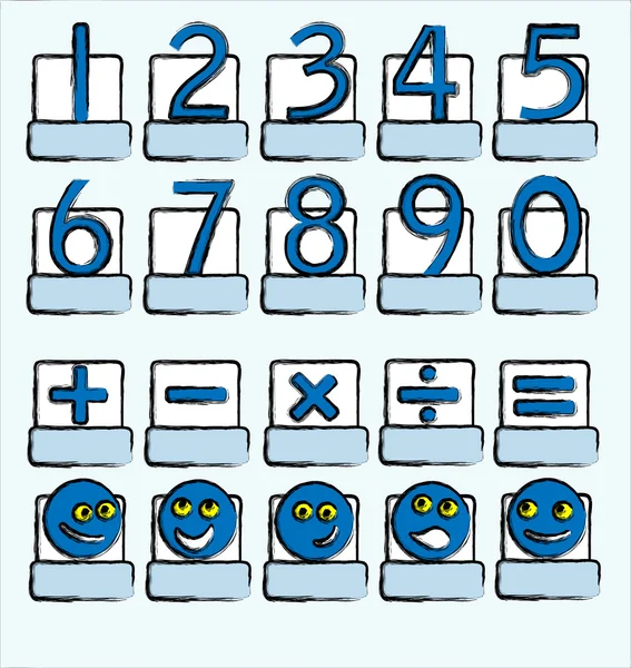 Numbers blue — Stock Vector
