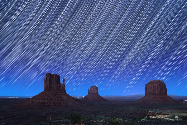 Monument Valley Star Trails 1 — Stock Photo, Image