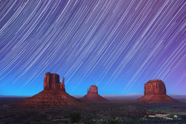 Monument Valley Star Trails 2 — Stock Photo, Image