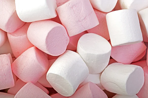 Roze en witte marshmallows — Stockfoto