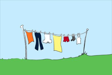 Washing line mens clipart